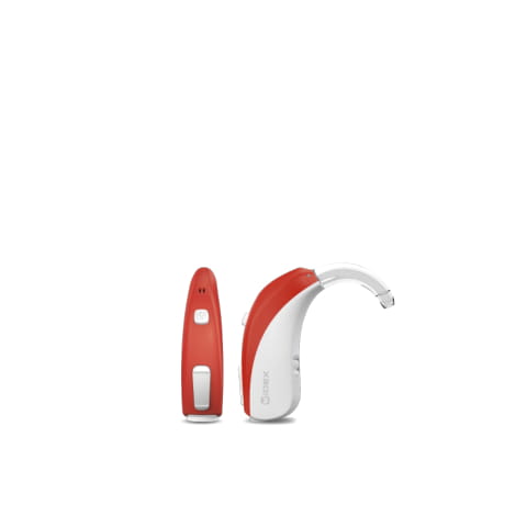 Widex-EVOKE-BTE13D-Double-SportyRed-White-Hearing-aid-With-shadow-1